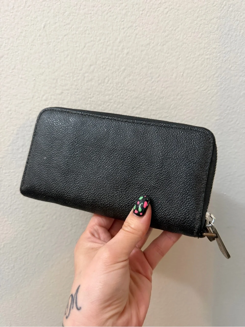 Michael Kors Black Pebbled Leather Zip Wristlet